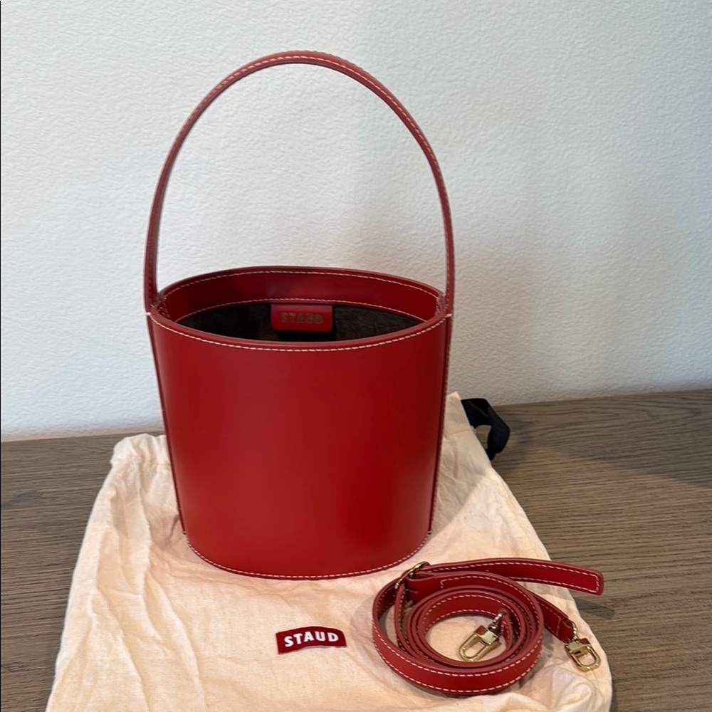 Staud Red Bucket Bag